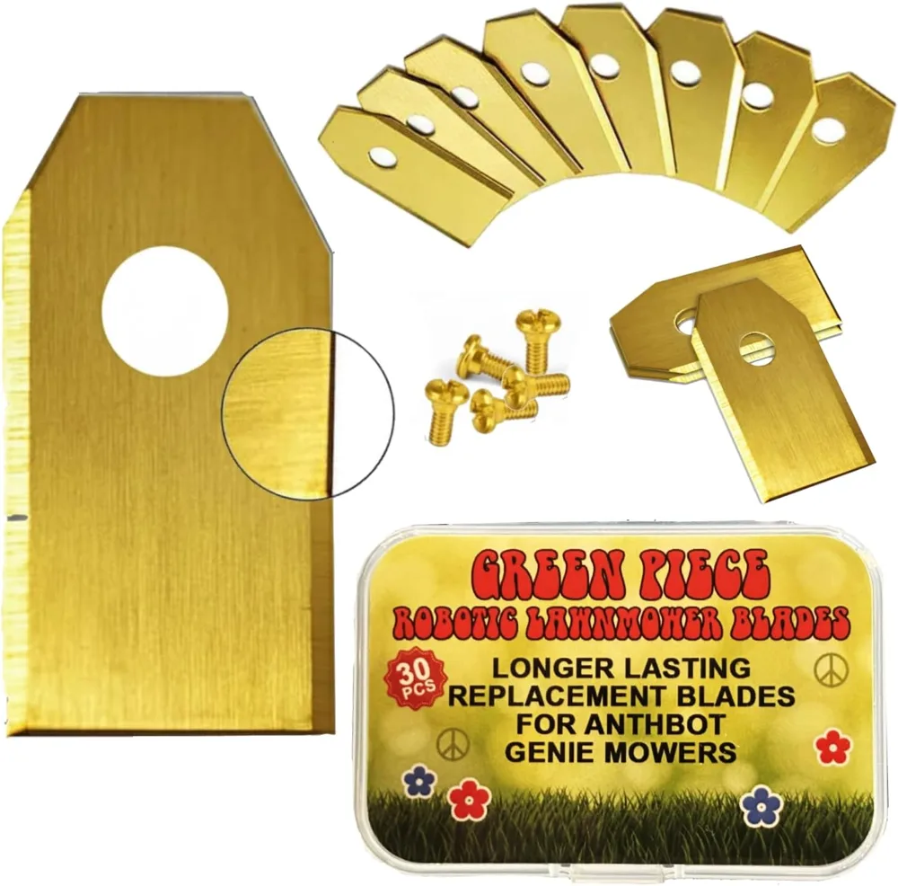 Anthbot robot mower blades with a larger center hole, 30 blades and screws